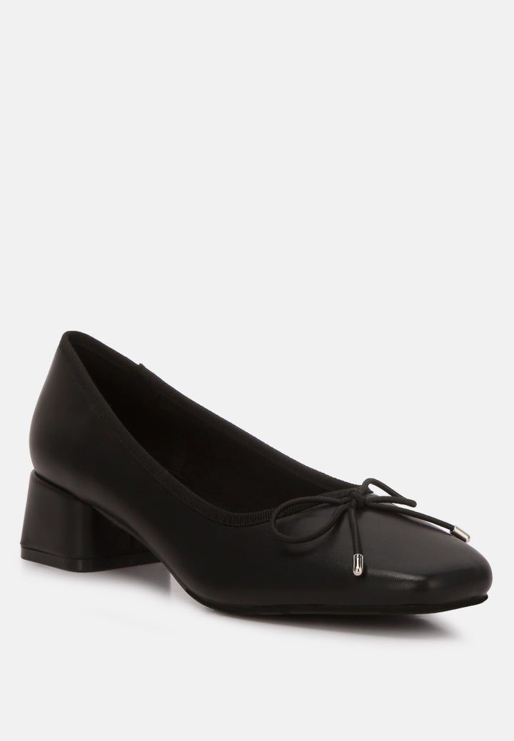 women low block heel ballerinas#color_black
