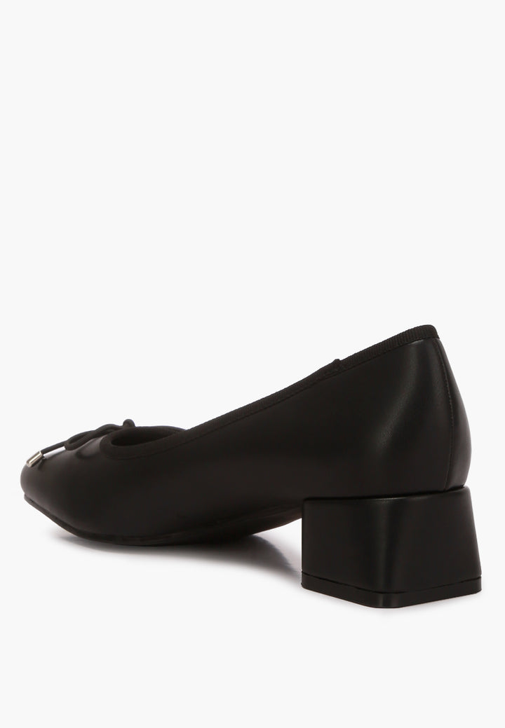 women low block heel ballerinas#color_black