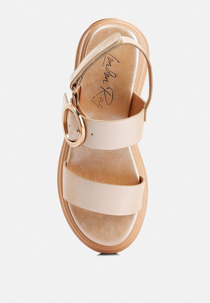 women metallic chunky sandals#color_gold