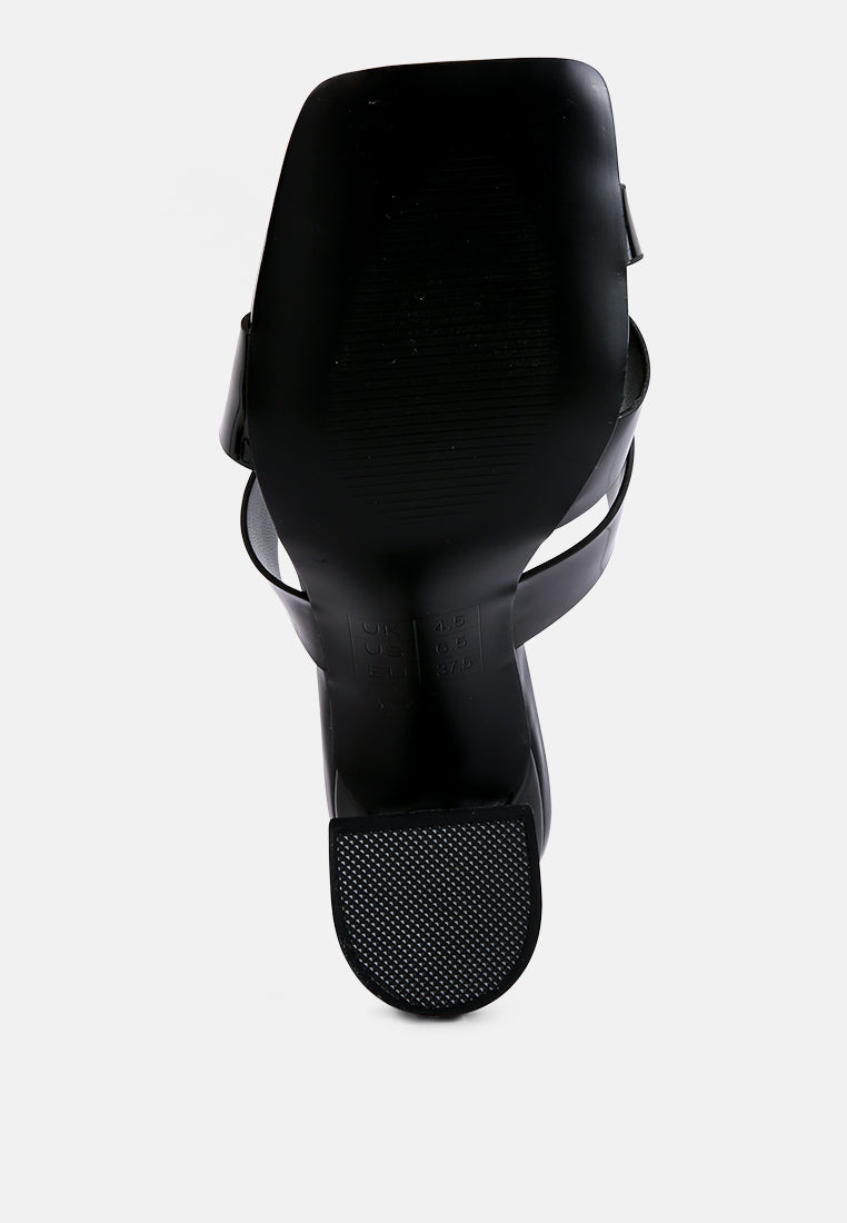 women intertwined toe ring heeled sandals#color_black