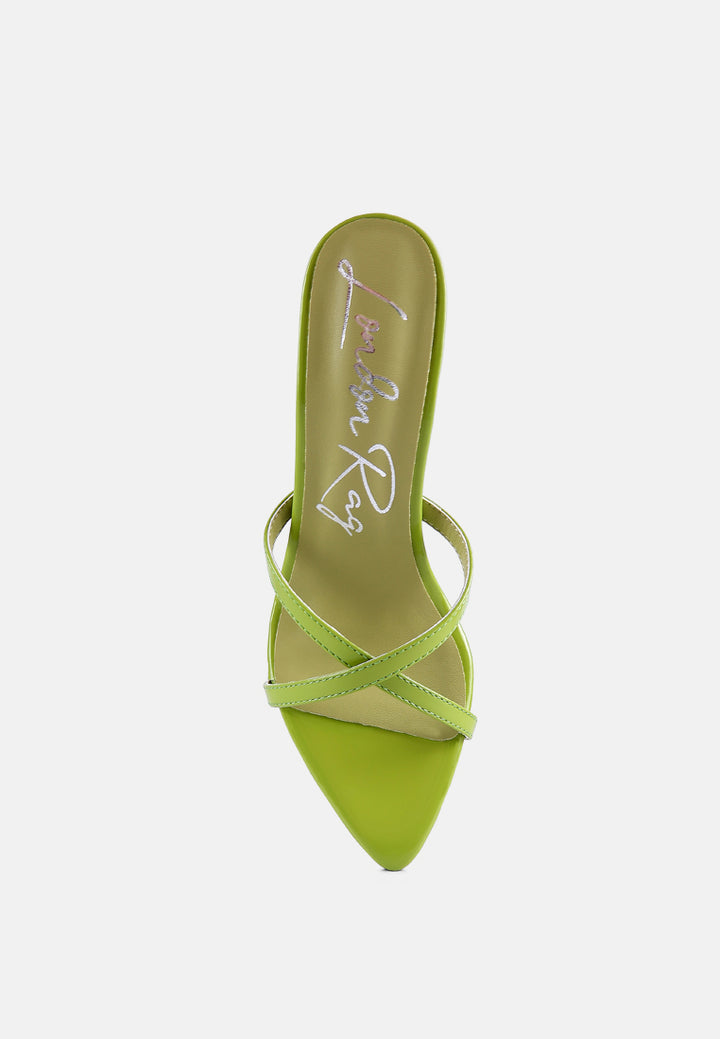women high heeled pointed toe sandal#color_green
