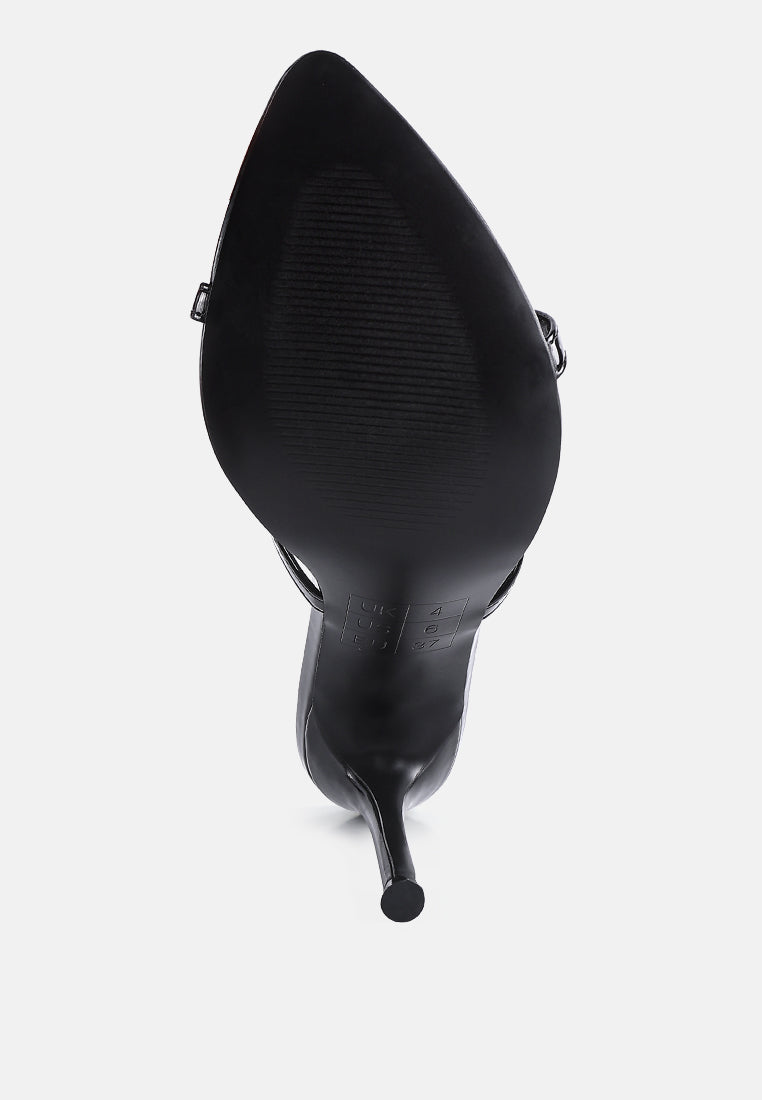 women high heeled pointed toe sandal#color_black