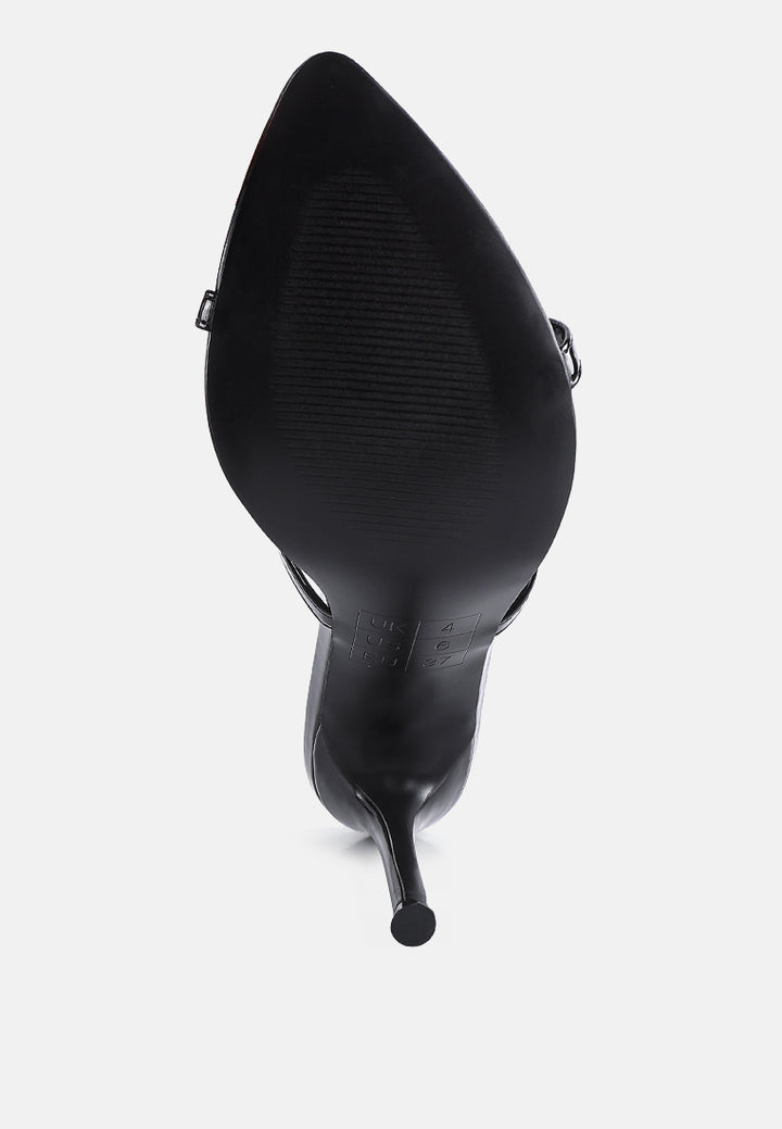 women high heeled pointed toe sandal#color_black