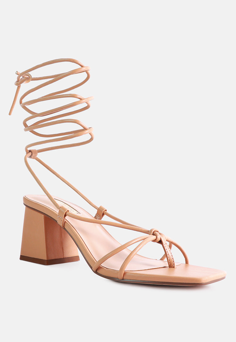 spruce tie up block heel sandals#color_nude