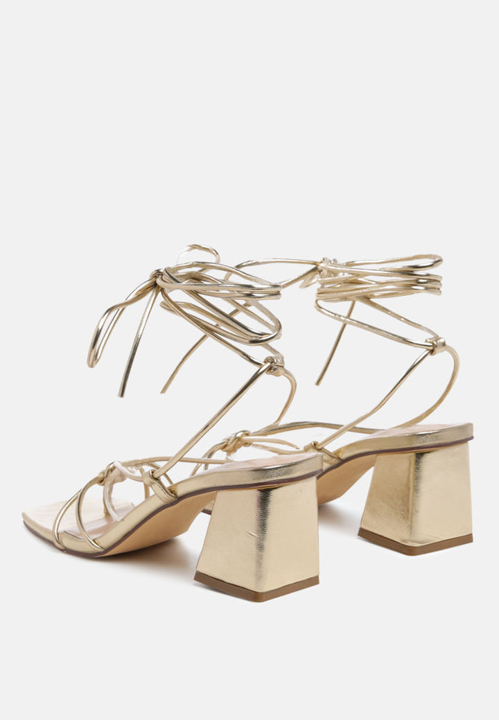 spruce tie up block heel sandals#color_gold