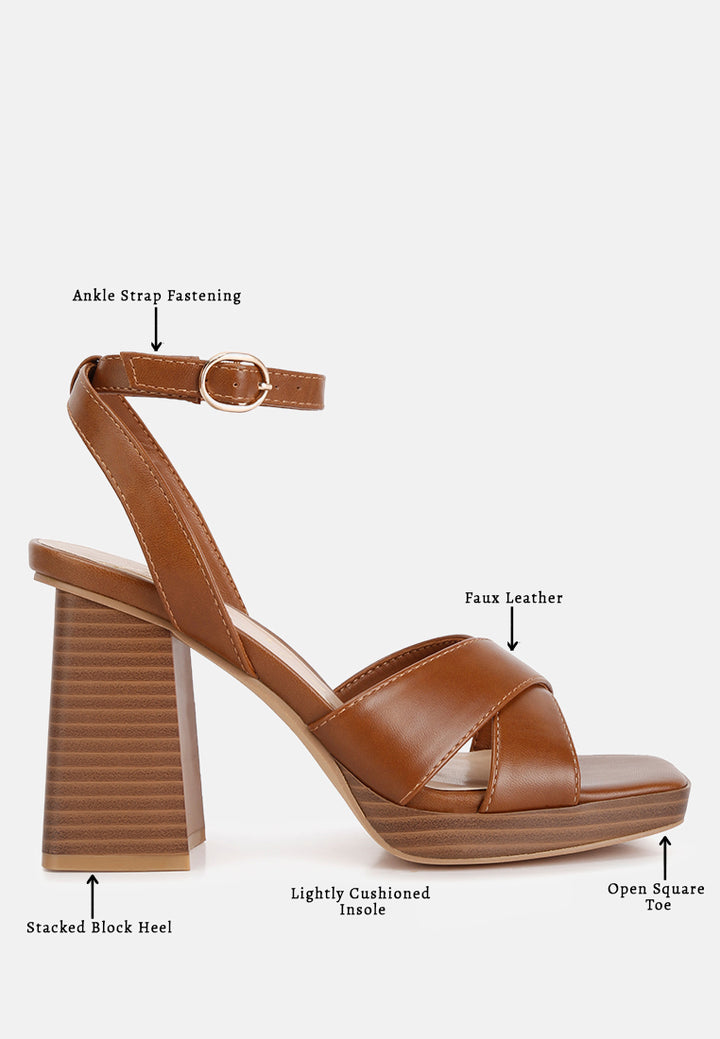 women stacked block heel sandals#color_brown