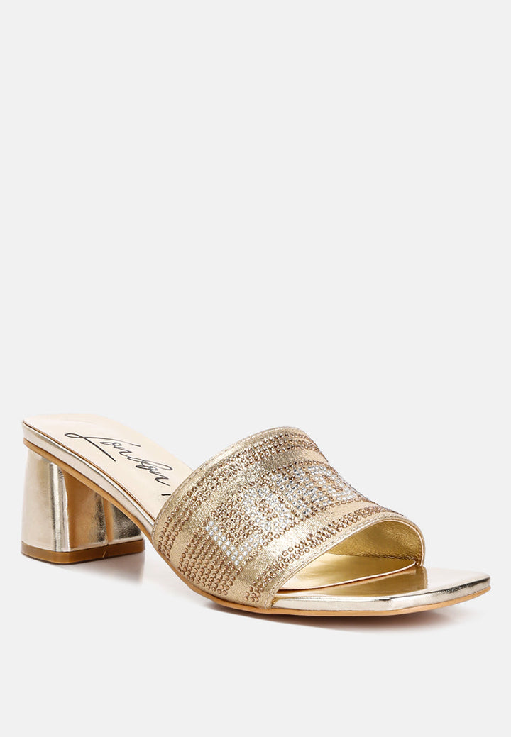 women diamante embellished london sandals#color_gold