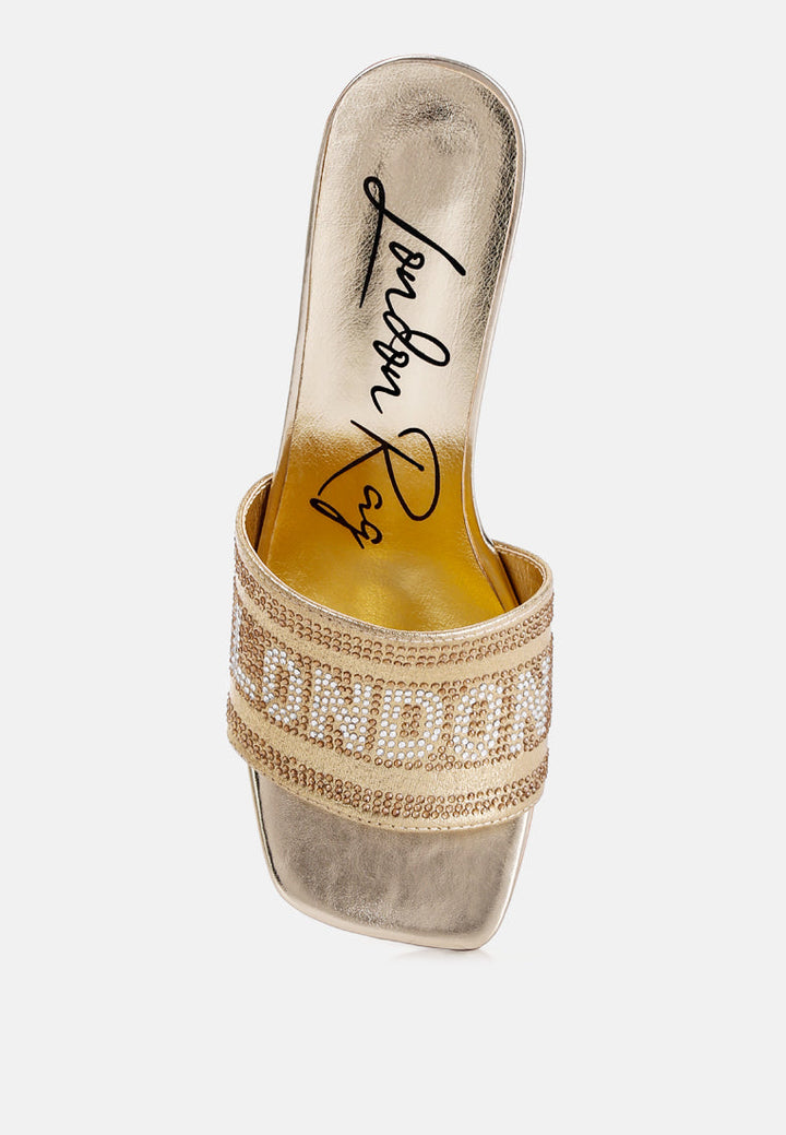 women diamante embellished london sandals#color_gold