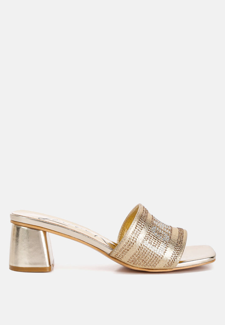 women diamante embellished london sandals#color_gold