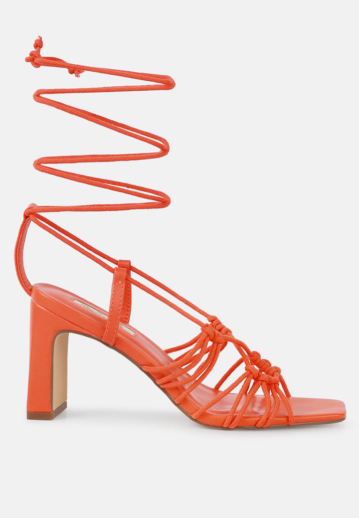 women strings attach braided tie up block heeled sandal#color_orange
