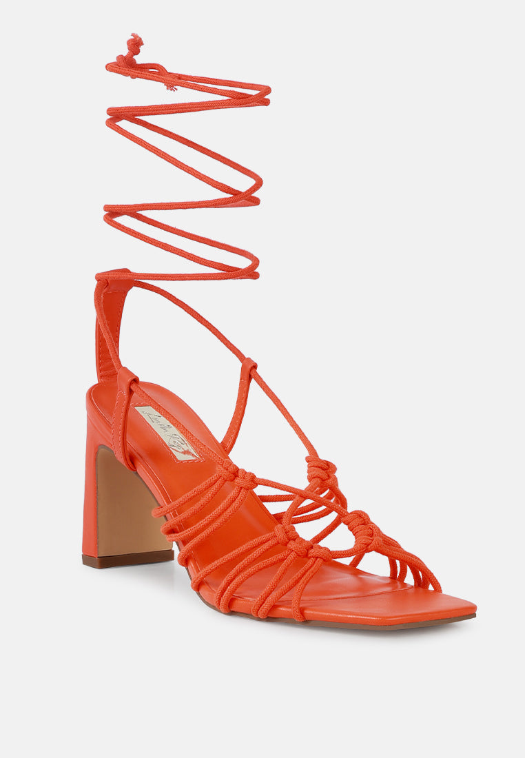 women strings attach braided tie up block heeled sandal#color_orange