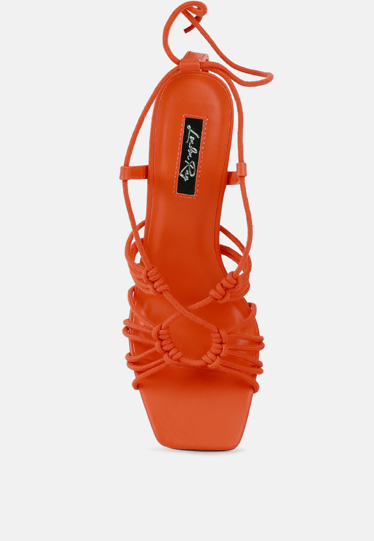 women strings attach braided tie up block heeled sandal#color_orange