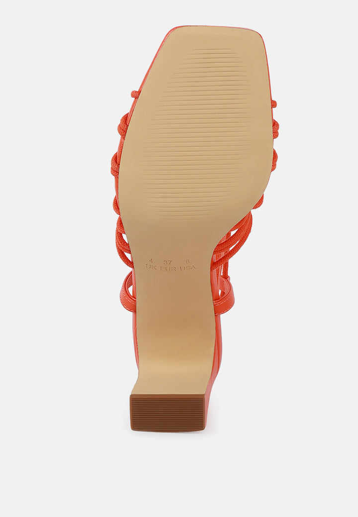 women strings attach braided tie up block heeled sandal#color_orange