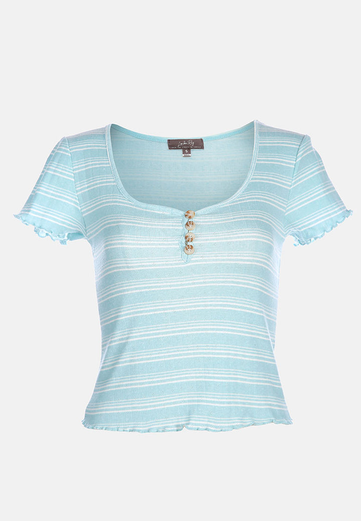 women summer print casual top#color_ivory