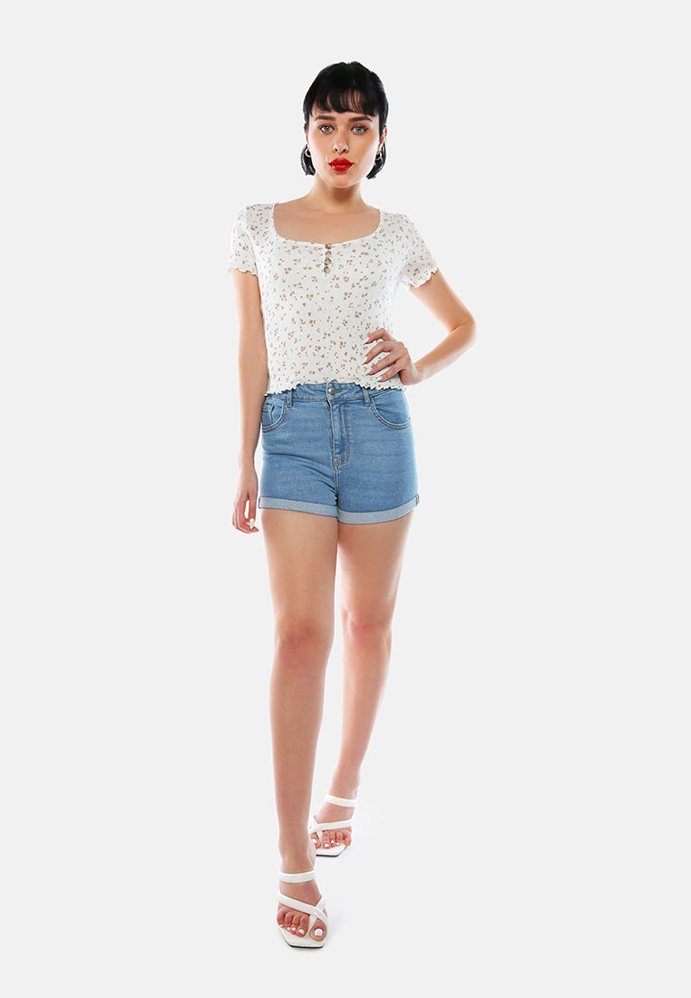 women summer print casual top#color_white