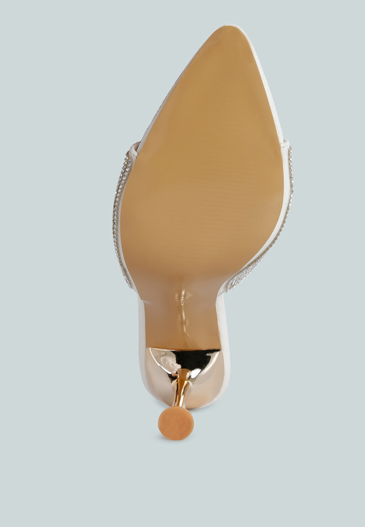 women diamante ballroom stiletto sandals#color_white