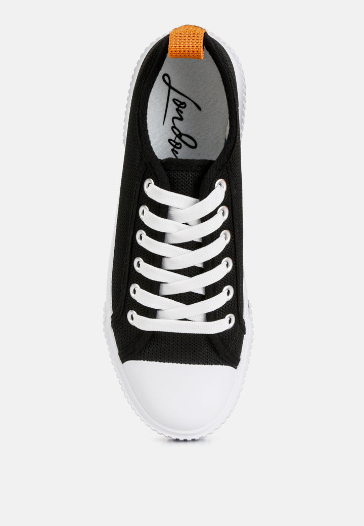 women chunky sole knitted textile sneakers#color_black