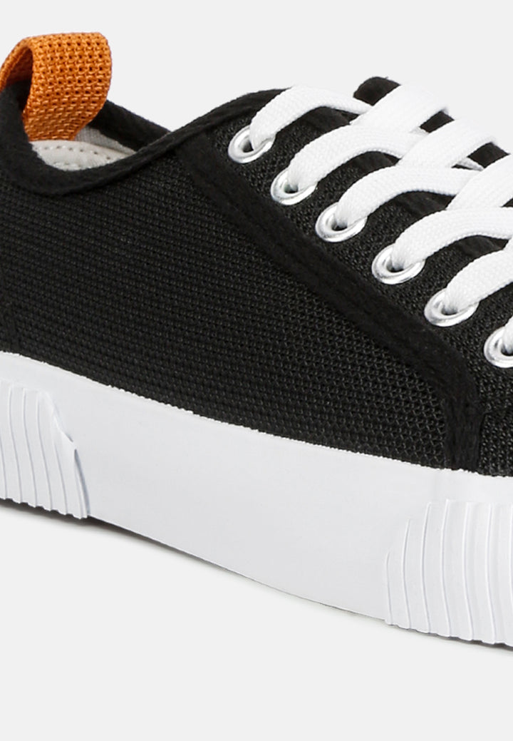 women chunky sole knitted textile sneakers#color_black