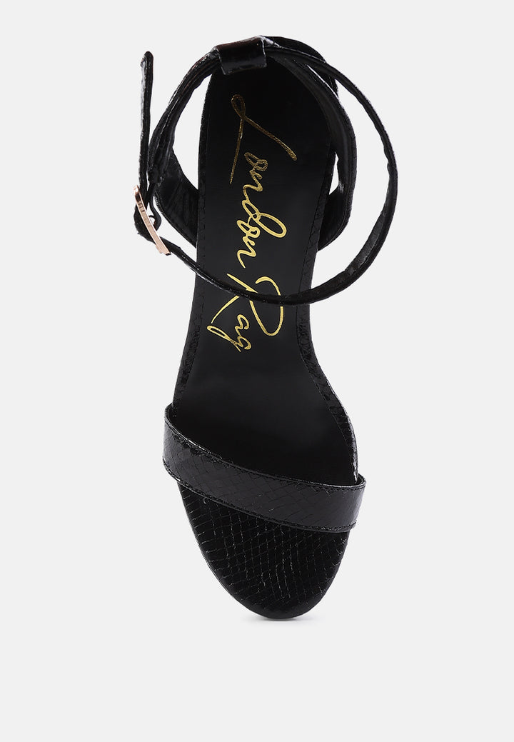 sweetheart croc platform high heeled sandals#color_black