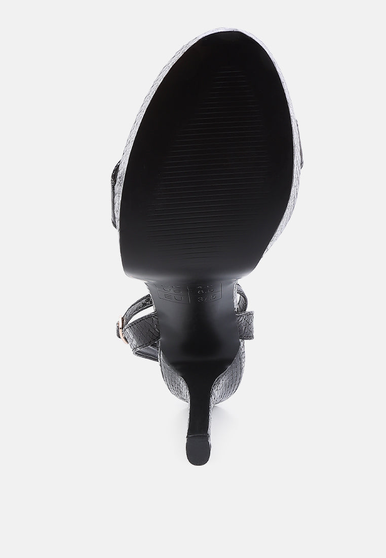 sweetheart croc platform high heeled sandals#color_black