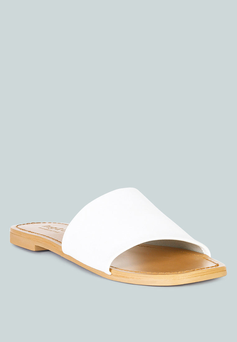 tatami leather classic slide flats by ruw#color_white