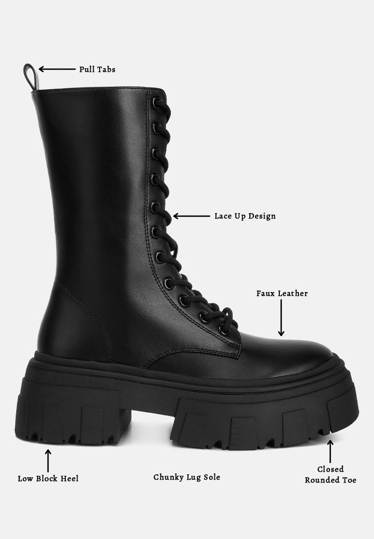 women combat chunky boots#color_black