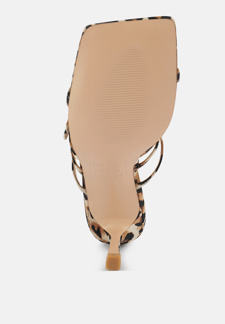 women times up high heeled strappy sandals#color_leopard