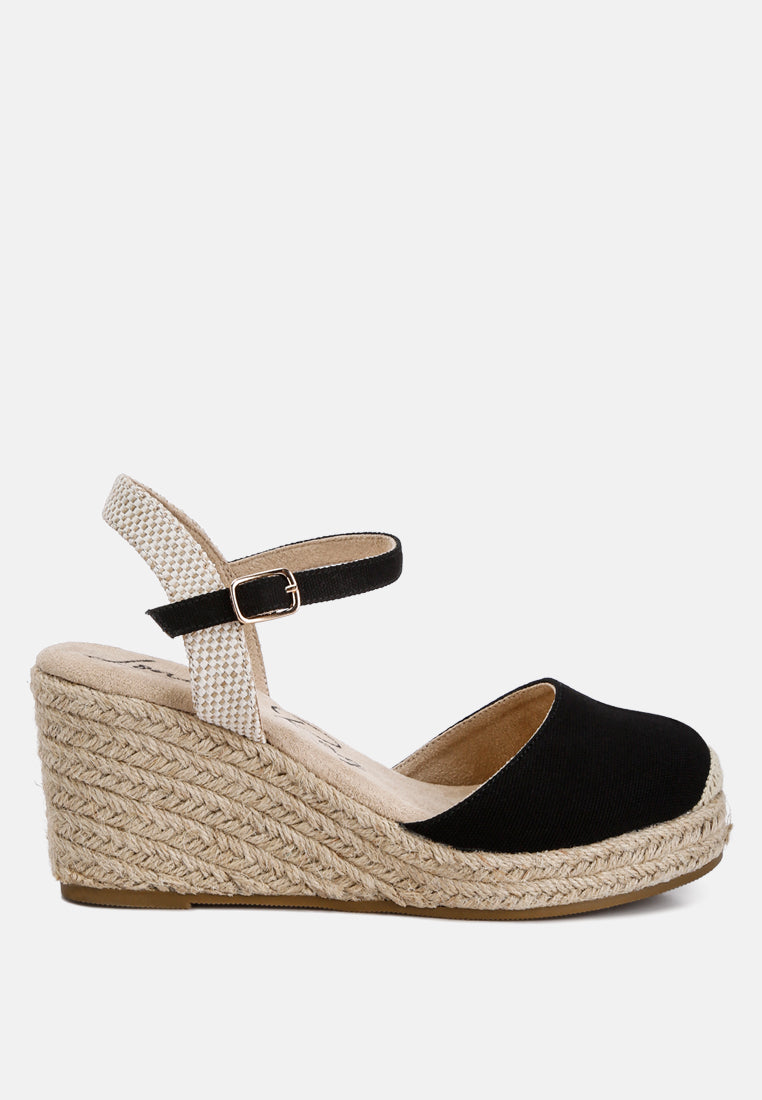 wedge espadrille sandals#color_black