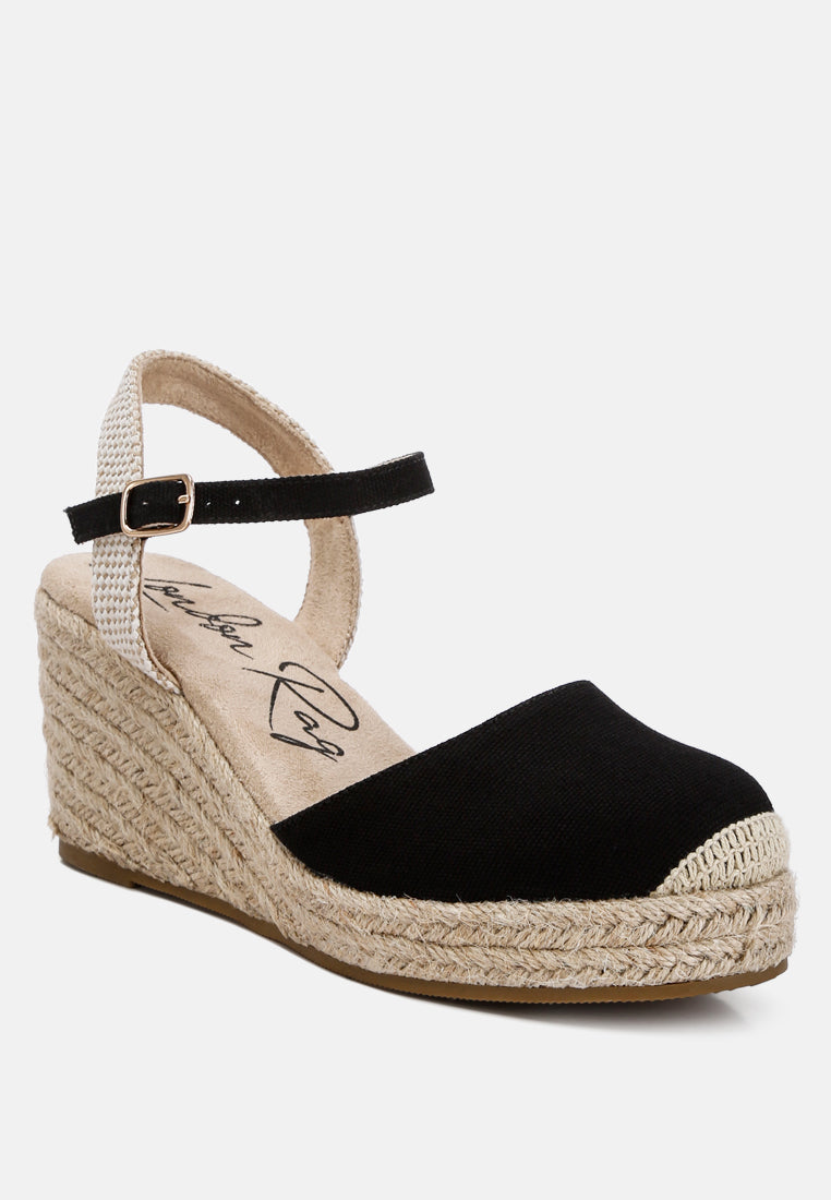 wedge espadrille sandals#color_black