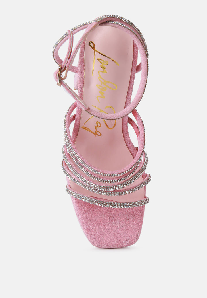 tricks high block heeled sandals#color_pink