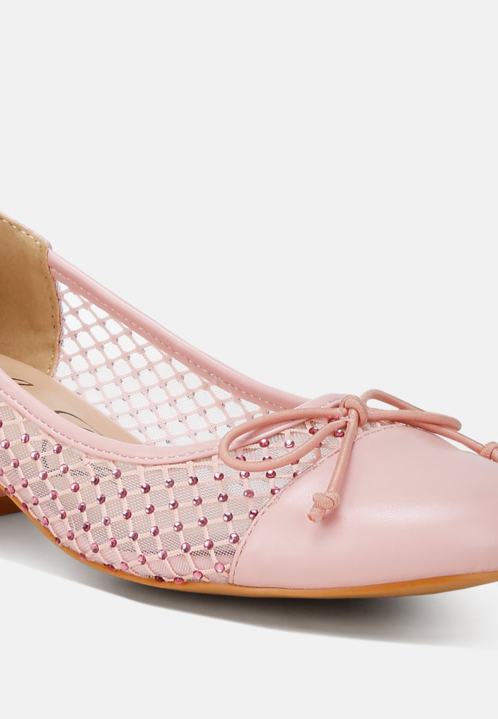women mesh ballerina pumps#color_pink