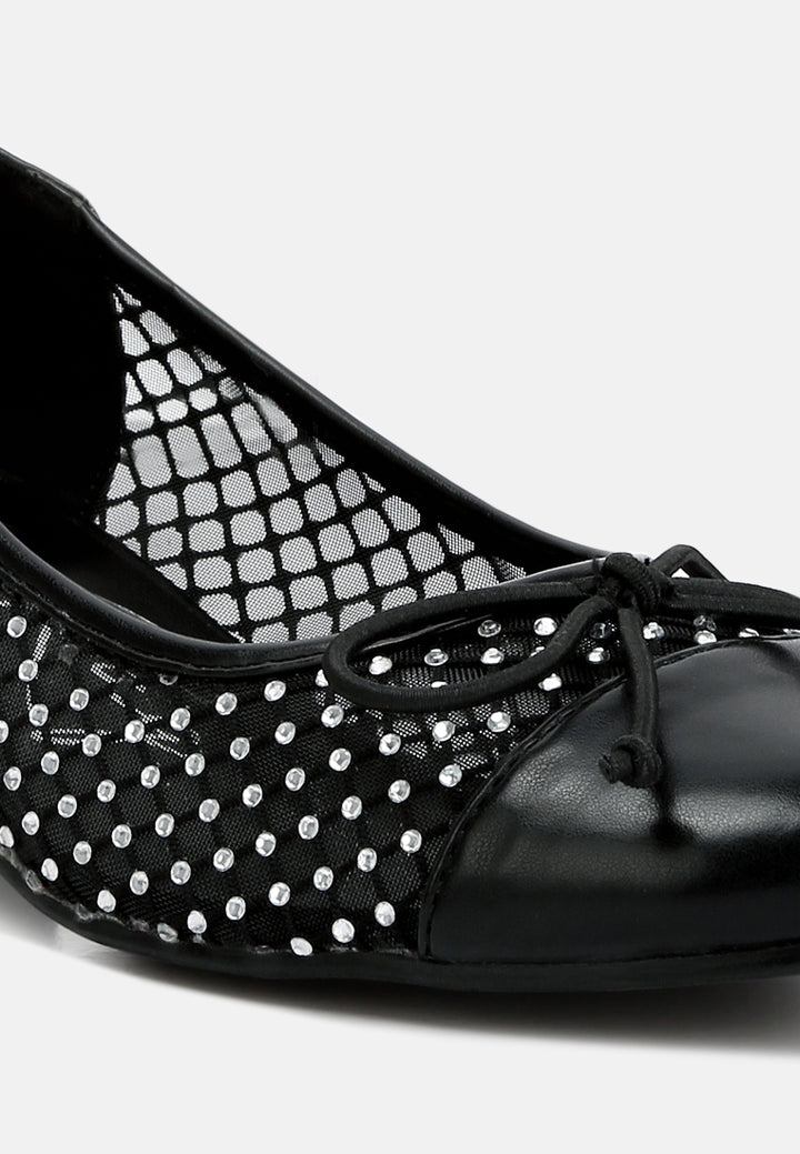 women mesh ballerina pumps#color_black