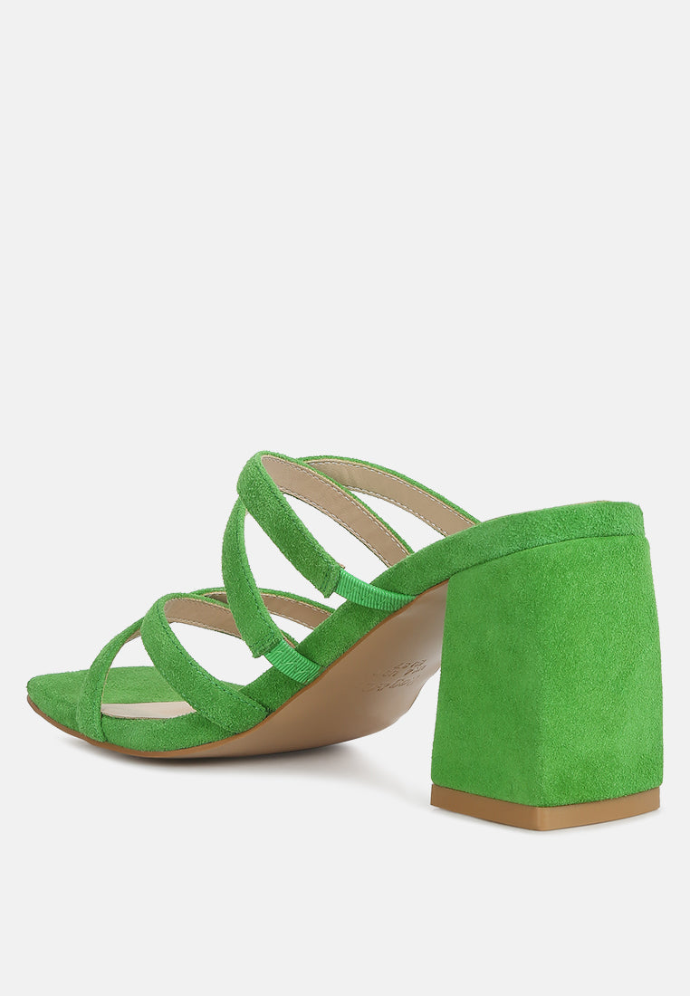 women strappy casual block heel sandals#color_green