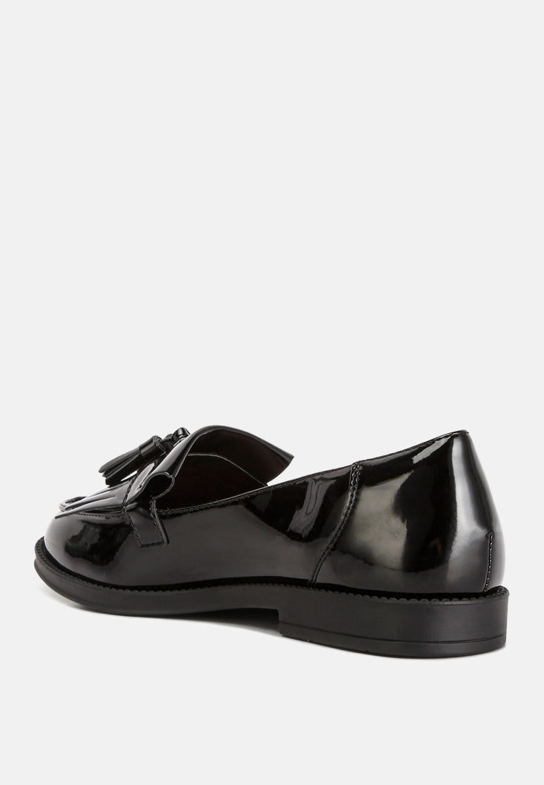 Women Valerie Tassel Detail Patent Loafers