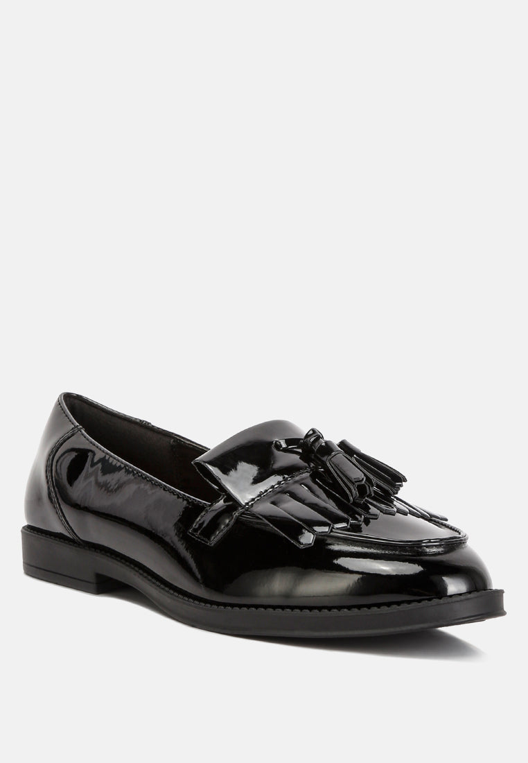 Women Valerie Tassel Detail Patent Loafers