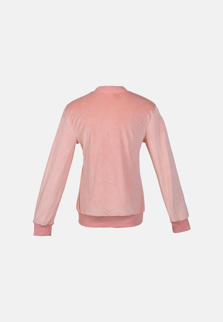 women velvet embroidery jacket#color_pink