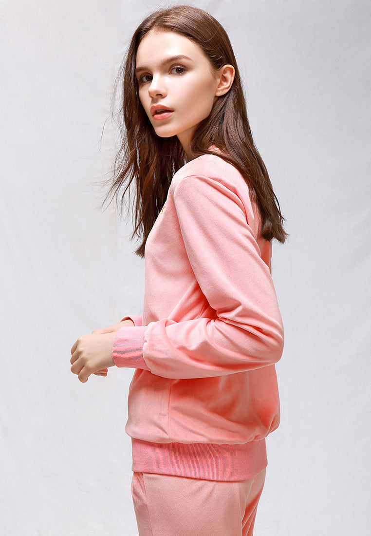women velvet embroidery jacket#color_pink