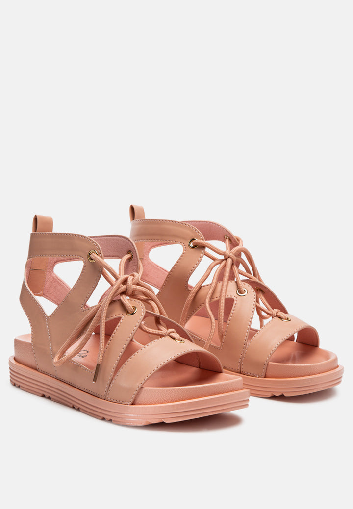 women pink voopret tie-up platform sandals#color_pink