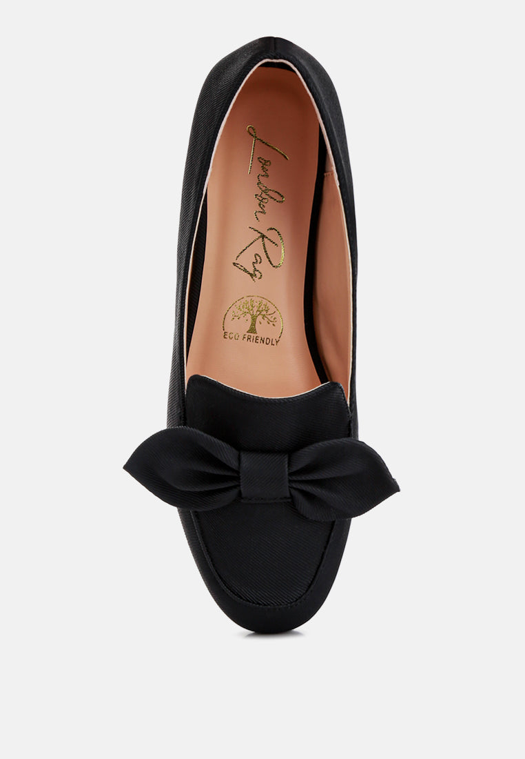 women bow embellished loafers#color_black