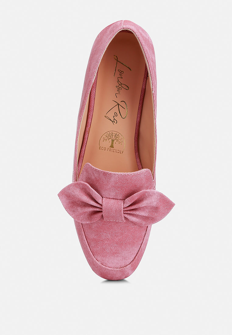 women bow embellished loafers#color_pink