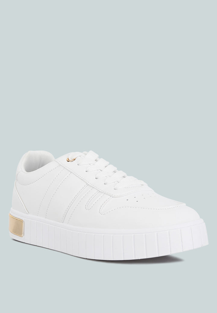 women welsh panelling detail sneakers#color_white