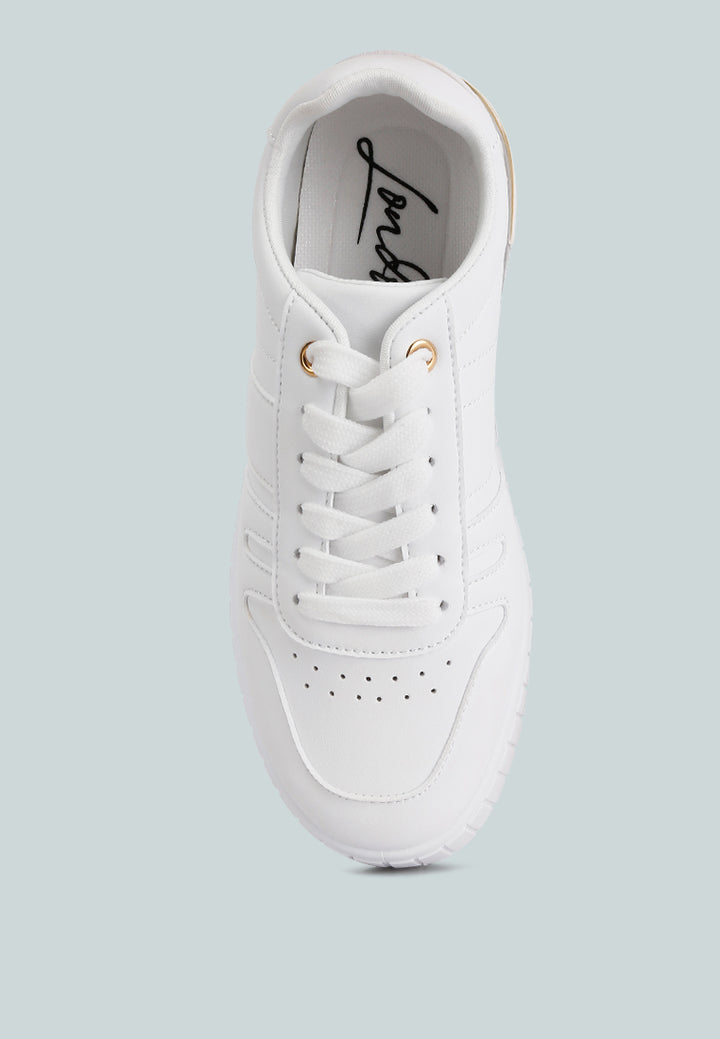 women welsh panelling detail sneakers#color_white