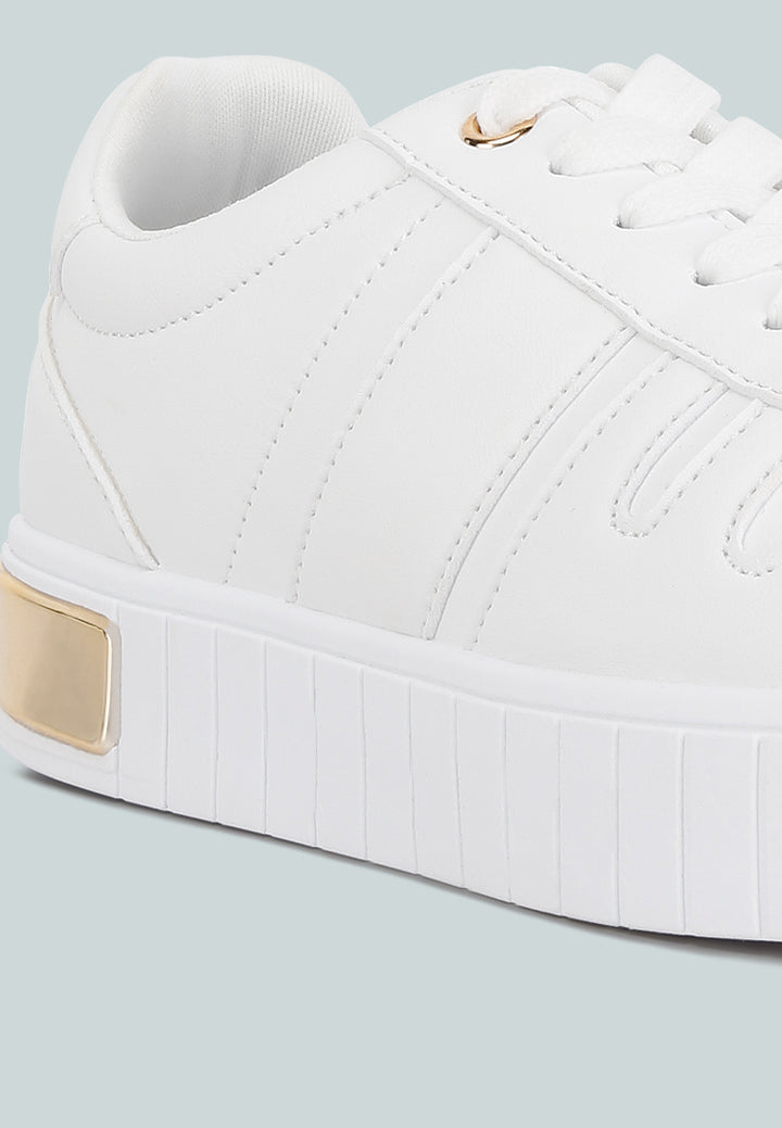 women welsh panelling detail sneakers#color_white