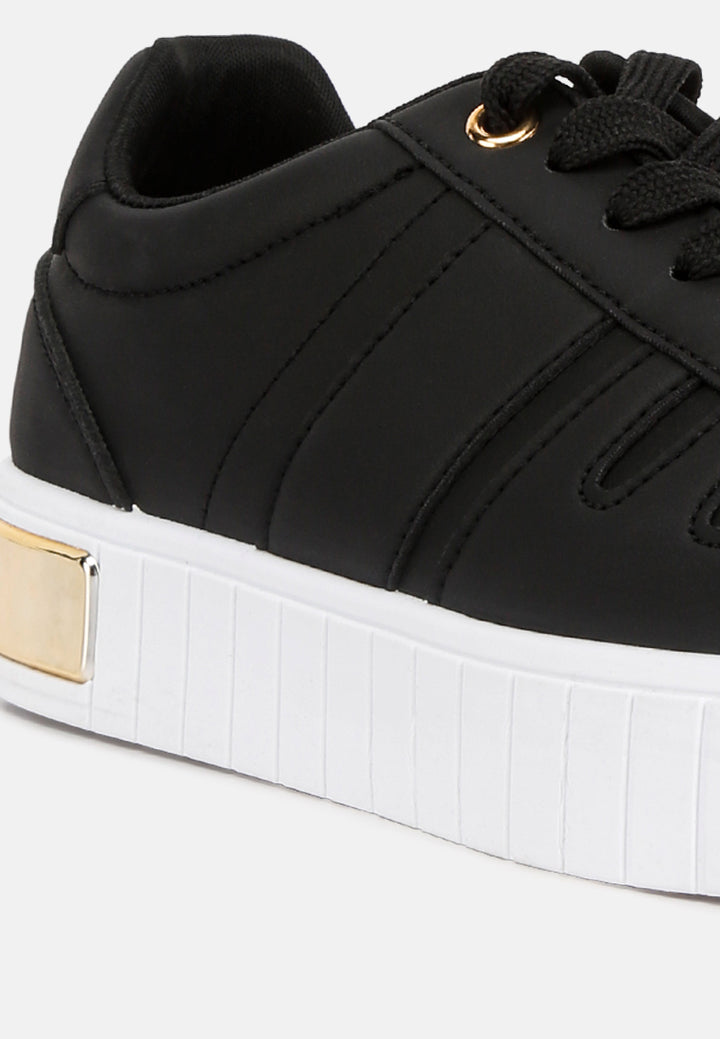 women welsh panelling detail sneakers#color_black