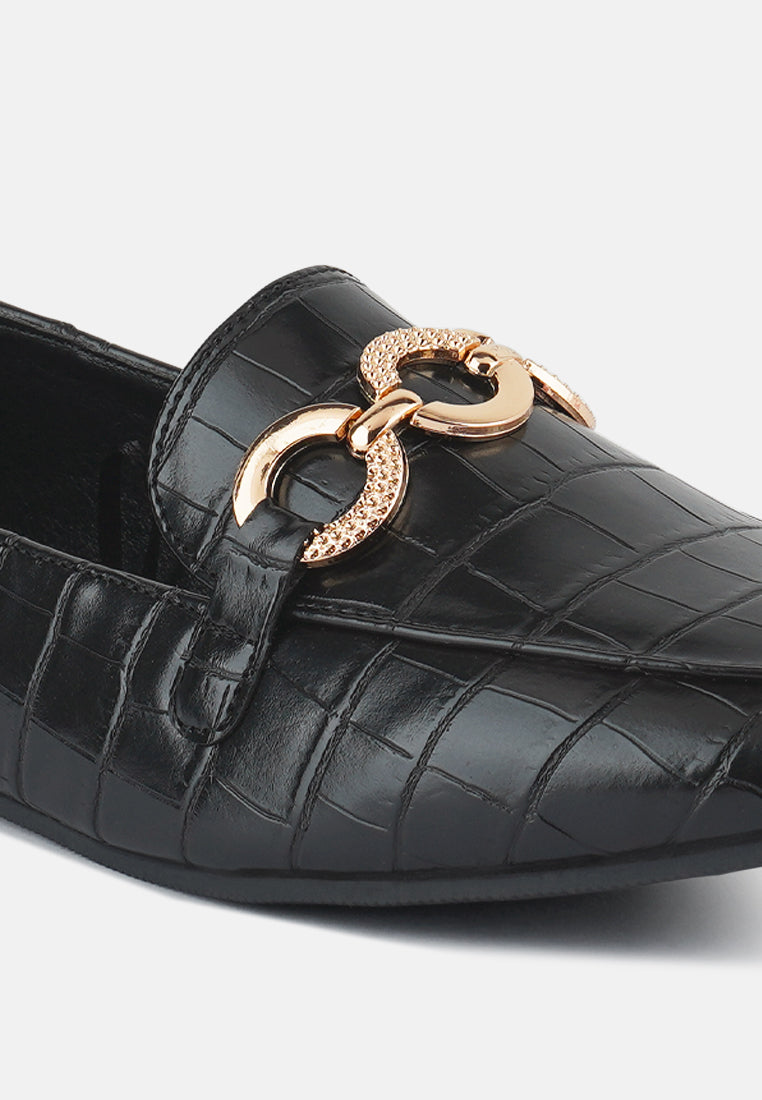 women velvet diamante buckle casual loafers#color_black
