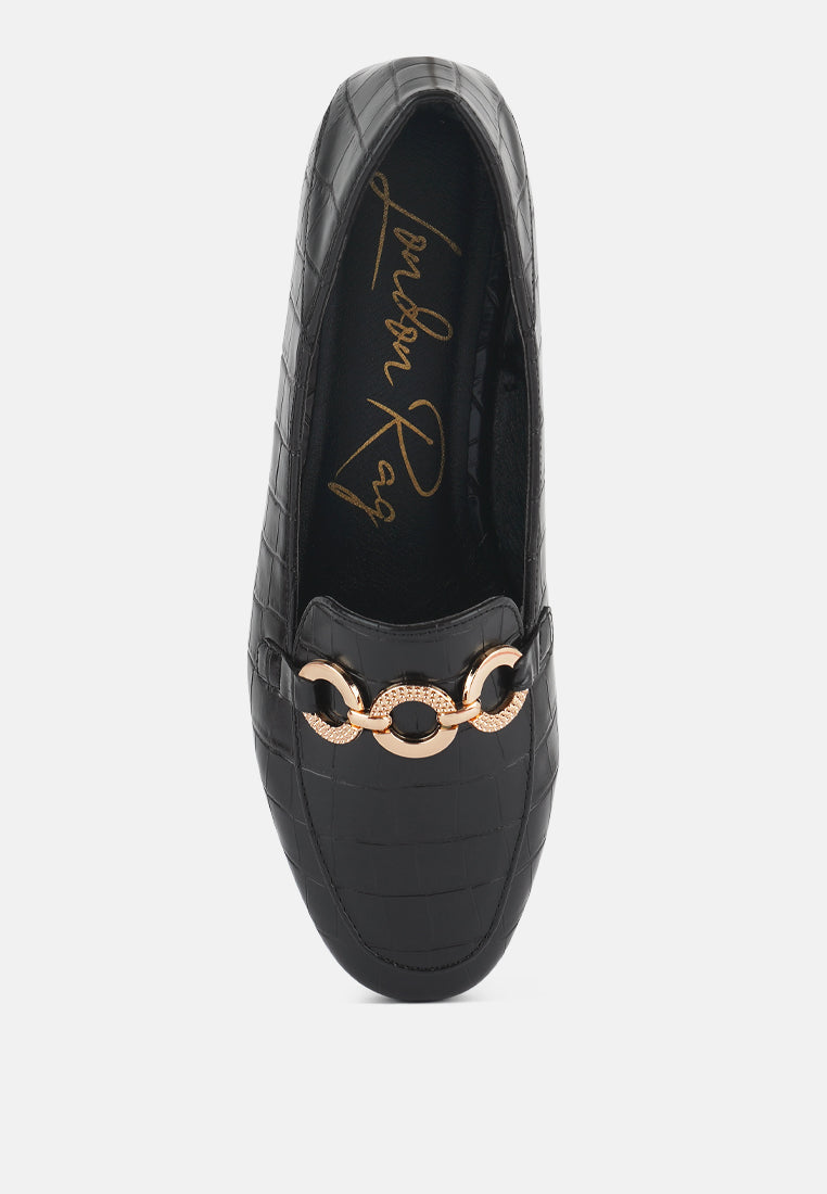 women velvet diamante buckle casual loafers#color_black