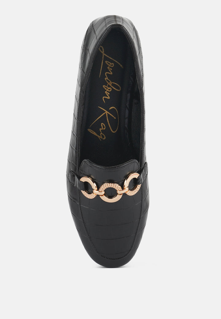 women velvet diamante buckle casual loafers#color_black