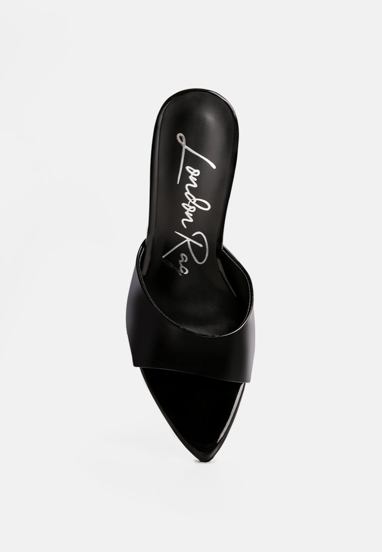 women patent pu high heel sandals#color_black