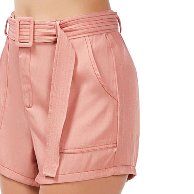 Shorts in Contrast Seam - Blush