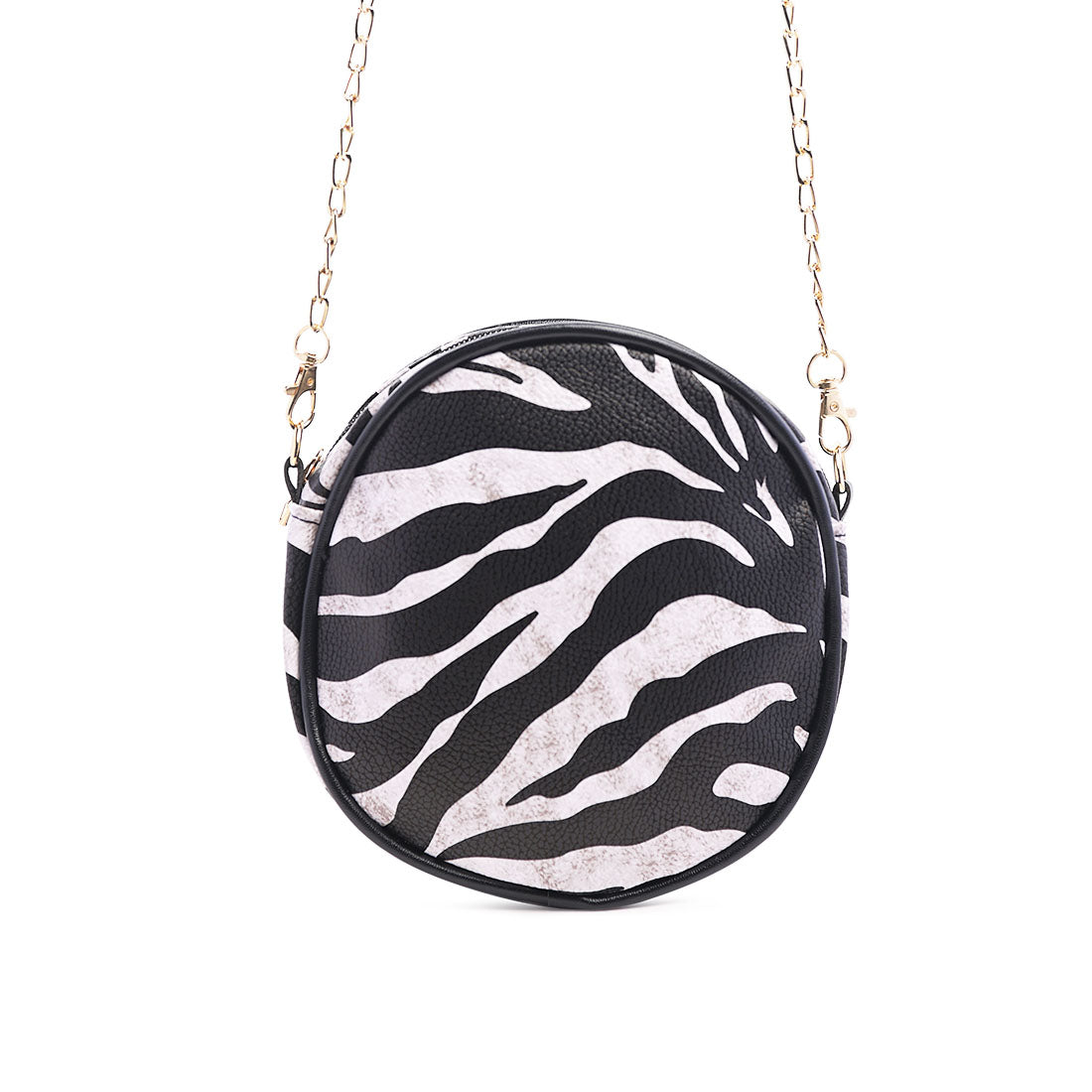 Black Zebra Sling Bag - Black